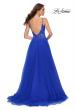 Picture of: Tulle A Line Gown with Lace Rhinestone Bodice in Royal Blue, Style 29686, Back Picture