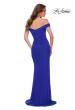 Picture of: Off the Shoulder Net Jersey Dress with Ruching in Royal Blue, Style 29756, Back Picture