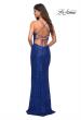 Picture of: Long Sequin Prom Dress with Open Lace Up Back in Royal Blue, Back Picture