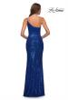 Picture of: Simple One Shoulder Long Sequin Evening Gown in Royal Blue, Back Picture