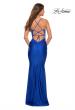 Picture of: Jersey Dress with Sparkling Rhinestone Illusion Bodice in Royal Blue, Back Picture
