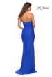 Picture of: Sweetheart Strapless Gown with Side Ruching in Royal Blue, Back Picture