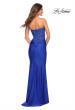 Picture of: Stunning Strapless Jeweled Lace and Jersey Dress in Royal Blue, Back Picture