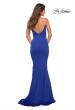 Picture of: Jersey Long Dress with Diamond Thin Straps in Royal Blue, Back Picture