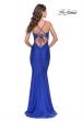 Picture of: Embellished Rhinestone Jersey Long Dress with Lace Up Back in Royal Blue, Style: 30996, Back Picture