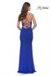 Picture of: Net Jersey Dress with Cut Outs and High Slit in Royal Blue, Style: 31124, Back Picture