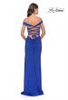 Picture of: Rhinestone Off the Shoulder Dress with Lace Up Back in Royal Blue, Style: 31276, Back Picture
