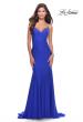 Picture of: Dramatic Rhinestone Dress with Sheer Details and Train in Royal Blue, Style: 31279, Back Picture