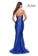 Picture of: Intricate Lace Up Back Liquid Jersey Mermaid Gown in Royal Blue, Style: 31321, Back Picture