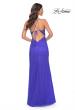 Picture of: Rhinestone Embellished Fitted Dress with Illusion Bustier Top in Blue, Style: 31701, Back Picture