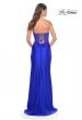 Picture of: Rhinestone Bustier Prom Dress with Ruching in Royal Blue, Style: 32012, Back Picture