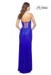 Picture of: Strapless Fitted Rhinestone Embellished Gown with Knot Detail in Royal Blue, Style: 32175, Back Picture