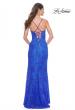 Picture of: Stretch Lace Dress with Bustier Top and Illusion Back in Royal Blue, Style: 32248, Back Picture