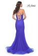 Picture of: Mermaid Prom Dress with Rhinestones and Lace Up Back in Blue, Style: 32273, Back Picture