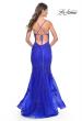Picture of: Mermaid Tulle and Lace Dress with Strappy Back in Royal Blue, Style: 32305, Back Picture