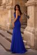 Picture of: Strapless Evening Dress with Beading Detail on Slit and Neckline in Royal Blue, Style 32360, Back Picture