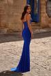 Picture of: Ruched Corset Top Prom Dress with Deep V in Royal Blue, Style 32642, Back Picture