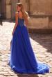Picture of: Beautiful A-line Prom Dress with Rhinestone Encrusted Corset Top in Royal Blue, Style: 32754, Back Picture