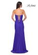 Picture of: Strapless Prom Dress with Side Ruching and Lace Up Back in Royal Blue, Style 33012, Back Picture