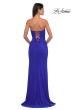 Picture of: Simple Net Prom Dress with High Slit and Flattering Ruching in Royal Blue, Style: 33018, Back Picture
