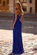Picture of: Stretch Lace Prom Dress with Scoop Neck and Lace Up Back in Royal Blue, Style 33036, Back Picture