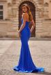 Picture of: Strapless Ruched Mermaid Gown with Lace-Up Back in Royal Blue, Style: 33360, Back Picture