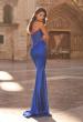 Picture of: Strapless Beaded Corset Satin Gown in Royal Blue, Style: 33695, Back Picture