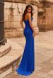 Picture of: Strapless Jersey Gown with Lace Bodice and High Slit in Royal Blue, Style: 33704, Back Picture