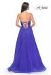 Picture of: Lace Up A-Line Dress with Ruched Bodice and Sweetheart Top in Royal Blue, Style: 32084, Detail Picture 18