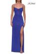 Picture of: Rhinestone Fitted Gown with Draped Bodice and Sheer Corset Back in Royal Blue, Style: 33343, Detail Picture 19