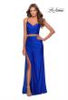Picture of: Two Piece Long Prom Dress with Ruched Detailing in Royal Blue, Style: 28472, Detail Picture 1