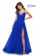 Picture of: Long Tulle A-line Prom Gown with Side Slit and Pockets in Royal Blue, Style: 28561, Detail Picture 1