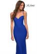 Picture of: Jersey Gown with Bustier Top and Lace Up Back in Blue, Style: 30491, Detail Picture 1