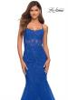Picture of: Stunning Mermaid Tulle and Jeweled Lace Dress in Royal Blue, Detail Picture 1