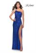 Picture of: One Shoulder Sequin Dress with Circle Cut Out in Royal Blue, Style: 31089, Detail Picture 1
