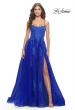 Picture of: A-line Tulle Gown with Floral Embroidery and Pockets in Royal Blue, Style: 31135, Detail Picture 1