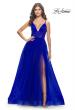 Picture of: A-Line Tulle Gown with Illusion Bodice and Boning in Royal Blue, Style: 31147, Detail Picture 1