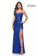 Picture of: Lace Up Back Sequin Gown with Flare Skirt in Royal Blue, Style: 31508, Detail Picture 1
