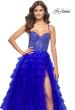 Picture of: Tiered Ruffle Tulle Prom Dress with Rhinestone Embellished Bodice in Royal Blue, Style: 32002, Detail Picture 1