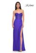 Picture of: Lace Bustier Strapless Dress with Ruched Jersey Skirt in Royal Blue, Style: 32234, Detail Picture 1