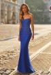 Picture of: Strapless Beaded Gown with Ruched Mesh Detail and Lace Lining in Royal Blue, Style: 33662, Detail Picture 1