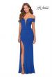 Picture of: Long Off The Shoulder Prom Dress with Deep V-Neck in Royal Blue, Style: 28132, Detail Picture 2