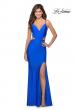 Picture of: Long Jersey Prom Dress with Cut Outs Sides in Royal Blue, Style: 28930, Detail Picture 2