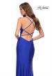Picture of: Jersey Gown with Rhinestones and Deep V Neckline in Royal Blue, Style 29958, Detail Picture 2