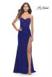 Picture of: Stunning Long Gown with Sheer Waist and High Slit in Royal Blue, Style: 31058, Detail Picture 2