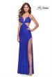 Picture of: Jersey Prom Dress with Side Cut Outs and Tie Back in Royal Blue, Style: 31292, Style: 31292