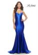 Picture of: Liquid Jersey Mermaid Gown with Lace Up Back in Royal Blue, Style: 31295, Detail Picture 2