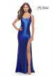 Picture of: Liquid Jersey Fitted Dress with High Slit in Royal Blue, Style: 31372, Detail Picture 2
