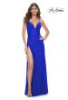Picture of: Jersey Dress with Ruched Waist and Lace Up Back in Royal Blue, Style: 31987, Detail Picture 2