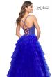 Picture of: Tiered Ruffle Tulle Prom Dress with Rhinestone Embellished Bodice in Royal Blue, Style: 32002, Detail Picture 2